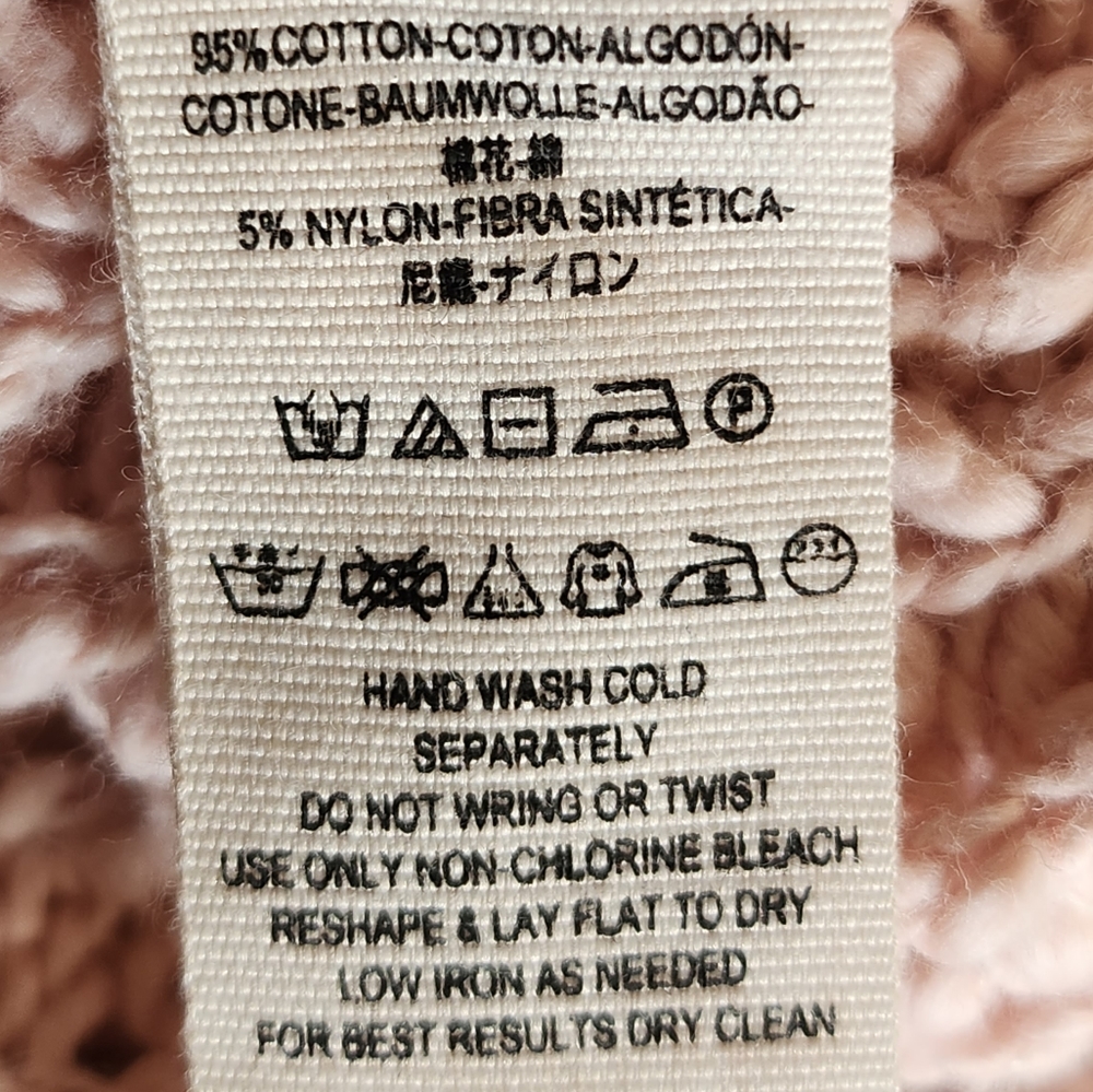 Free People Women's  Pink Oversized Large Snap Boho Cardigan Sweater - Picture 7 of 10